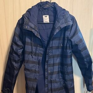 Helly Hansen Women’s Navy and Black Striped Raincoat